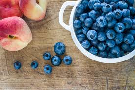 peaches and blueberries